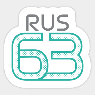 RUS 63 Teal Halftone White Design Sticker